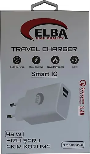 Elba Elb13 Usb-a ve Type-c Çıkışlı 48w Şarj Başlığı