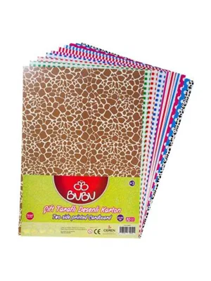Bubu 50x70 Çift Taraflı Desenli Karton Karışık 10 Lu Fk0002