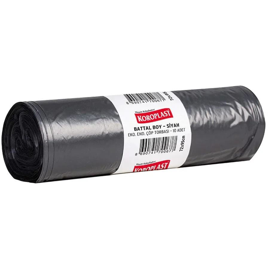 Koroplast 72x95 Cm Battal Boy Eko Endüstriyel Çöp Poşeti Siyah 10"lu St01500481