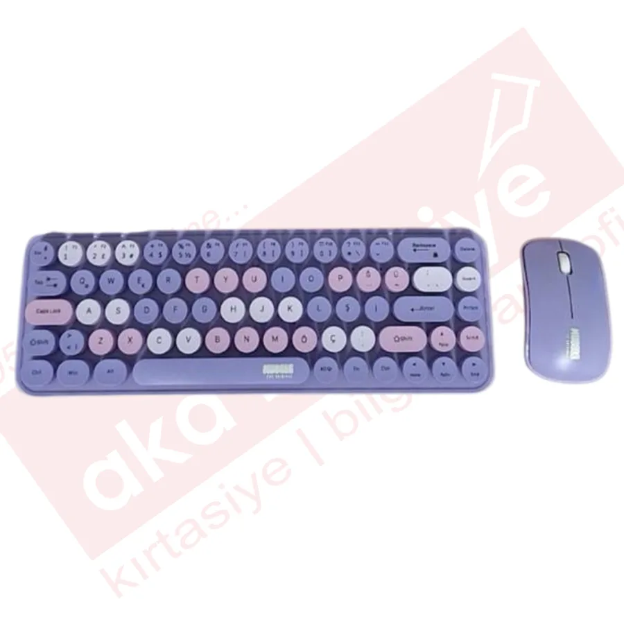 Muggle Mu-1763m Mor Kablosuz Klavye Mouse Set