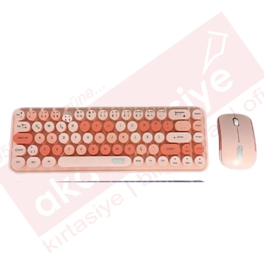 Muggle Mu-1763p Pembe Kablosuz Klavye Mouse Set