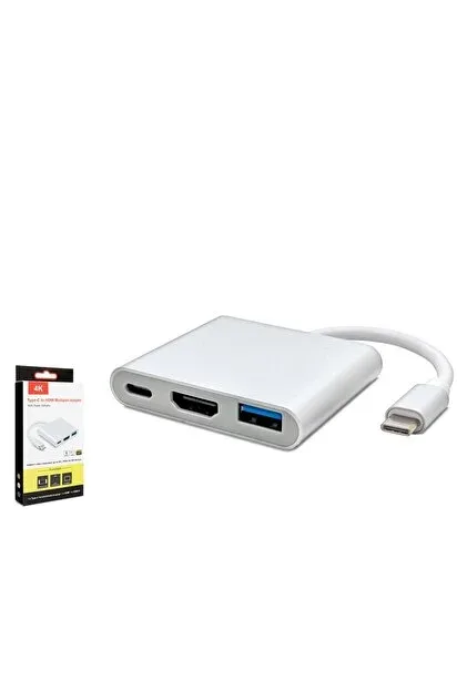 Hadron Hdx7764 Type-c To Hdmi + Usb-a + Usb-c Çevirici Adaptör