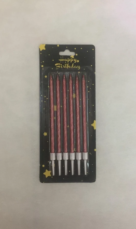 Nedi 13 Cm Burgulu Çubuk Mum Kırmızı 6"lı 2236r