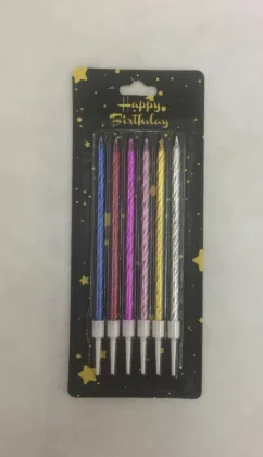 Nedi 13 Cm Burgulu Çubuk Mum Karışık 6"lı 2236m