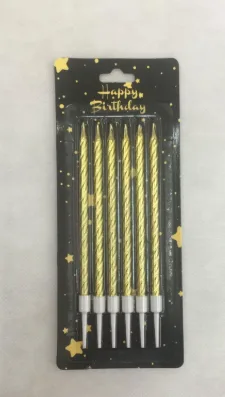 Nedi 13 Cm Burgulu Çubuk Mum Altın 6"lı 2236g