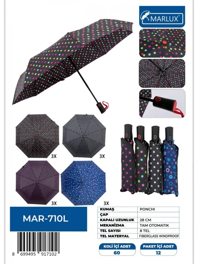 Marlux Tam Otomatik Şemsiye Desenli Mar-710l