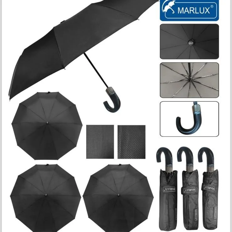 Marlux Tam Otomatik J Saplı Şemsiye Siyah Mpr-1003m