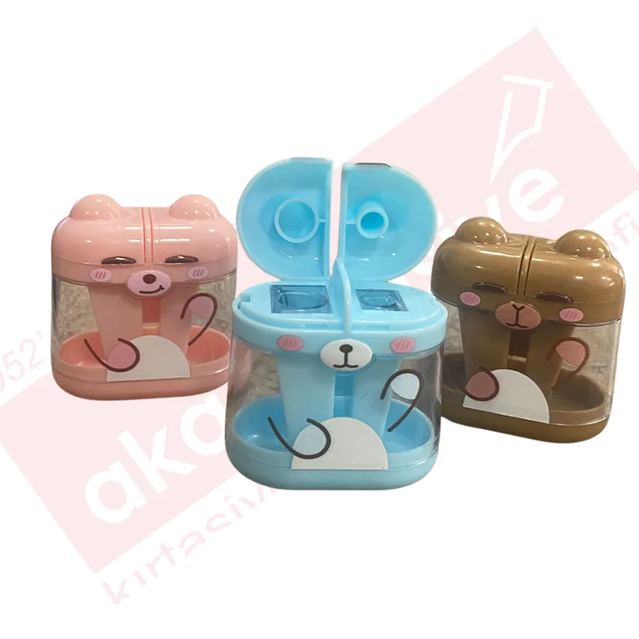 Mikro Çift Delikli Bear Babe Figürlü Kalemtraş Mk-8556