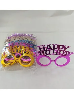 Nedi Happy Birthday Yazılı Metalik Gözlük 13063