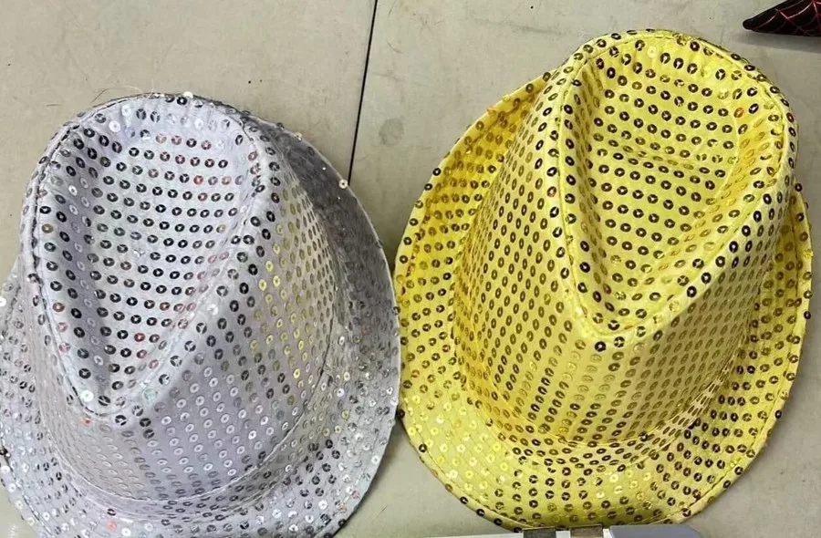 Nedi Kumaş Fötr Şapka Payetli Altın S1526g