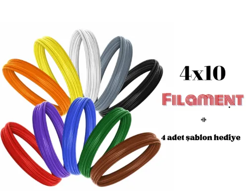 İnopark 4x10 Renk ve Şablonlu 3d Kalem Filamenti