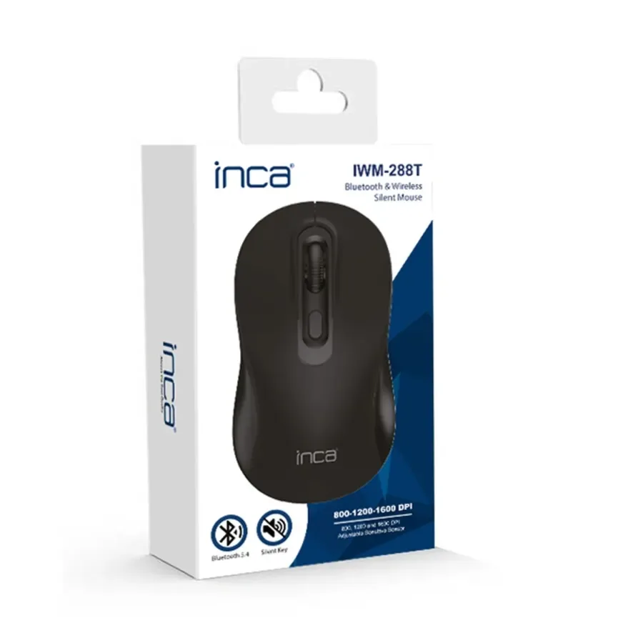 Inca Iwm-288t Bluetooth ve 2.4g Kablosuz Sessiz Mouse Siyah
