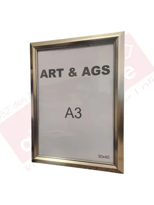 Art&ags A3 35 Mm Ahşap Görünümlü Piramit Çerçeve Gümüş
