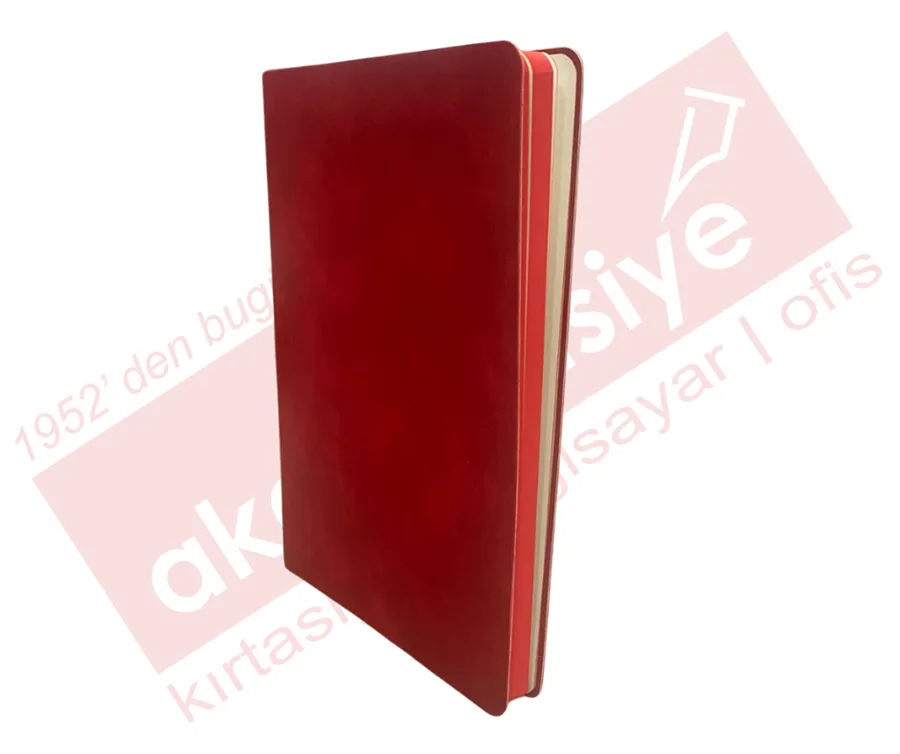 Victorias Journals 15x21 Duo Esnek Kap.vegan Deri Çizgili Defter 192 Sf. Kırmızı 125-2034