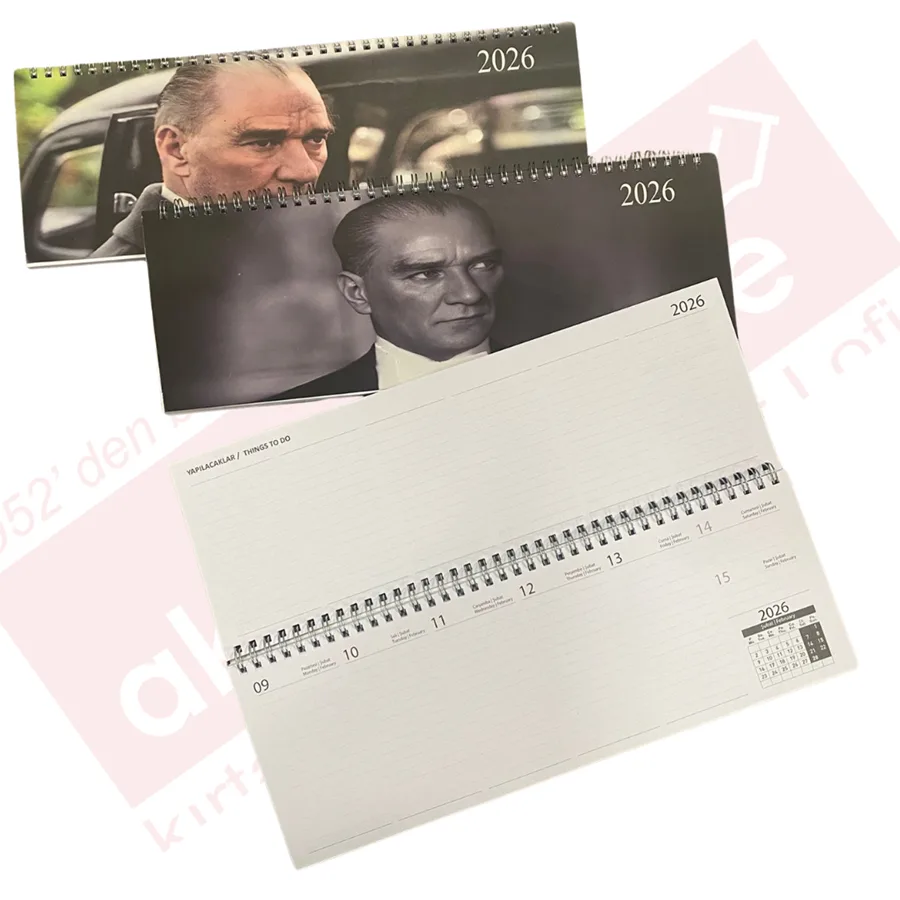 Lizy 12x33 Spiralli Haftalık Masa Takvimi Atatürk Serisi Tkv-ms1 (2026)