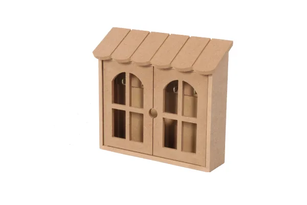 Aka Ahşap 27x24x8 Çift Kapak Çatılı Anahtarlık Anh 15
