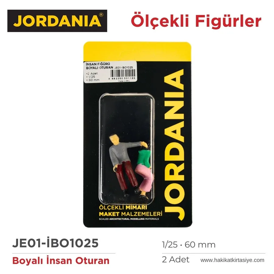 Jordania 1\25 60 Mm İnsan Figürü Boyalı Oturan 2"li Jeo1-ibo1025