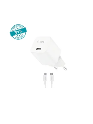 Ttec 2scg20cb 60w Usb-c Kablo ve 20w Şarj Adaptörü Set Beyaz