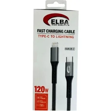 Elba Elb120-2 120w Type-c To Lightning 1 Metre Örgülü Şarj Kablosu