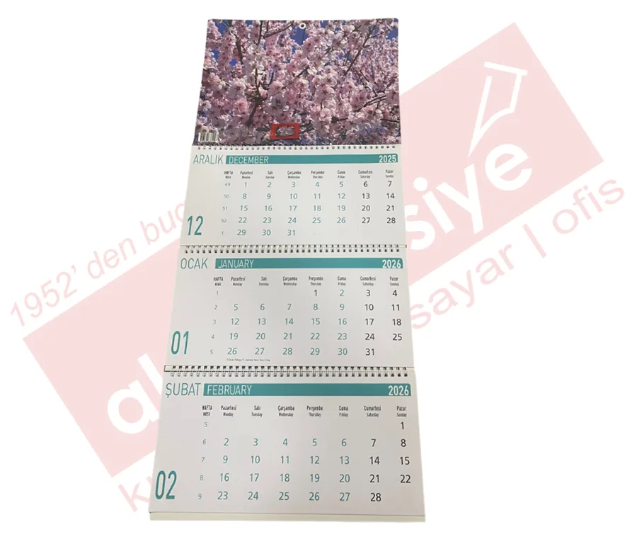 Lizy 33x24 Cm Gemici Takvimi Çiçek Serisi Tkv-gmc4 (2026)