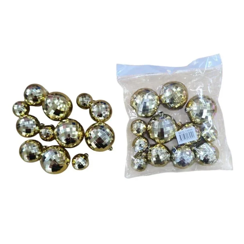 Nedi Yılbaşı Disko Topu 2-2.5-3-4 Cm Altın 12"li 13539
