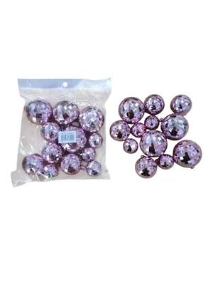 Nedi Yılbaşı Disko Topu 2-2.5-3-4 Cm Pembe 12"li 13541