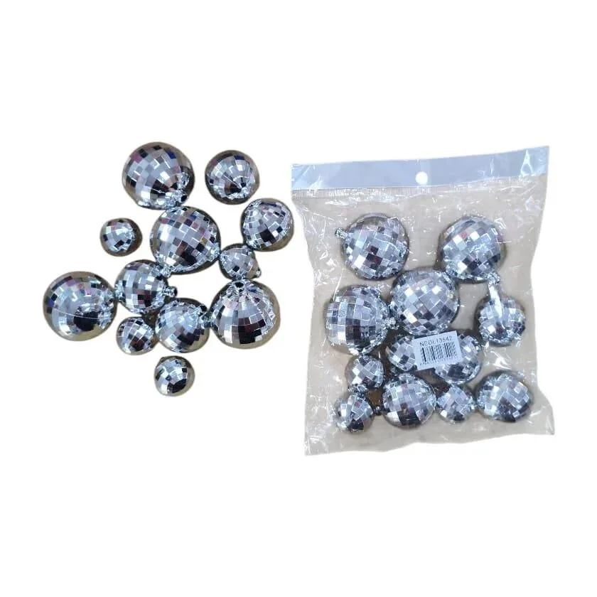 Nedi Yılbaşı Disko Topu 2-2.5-3-4 Cm Gümüş 12"li 13542