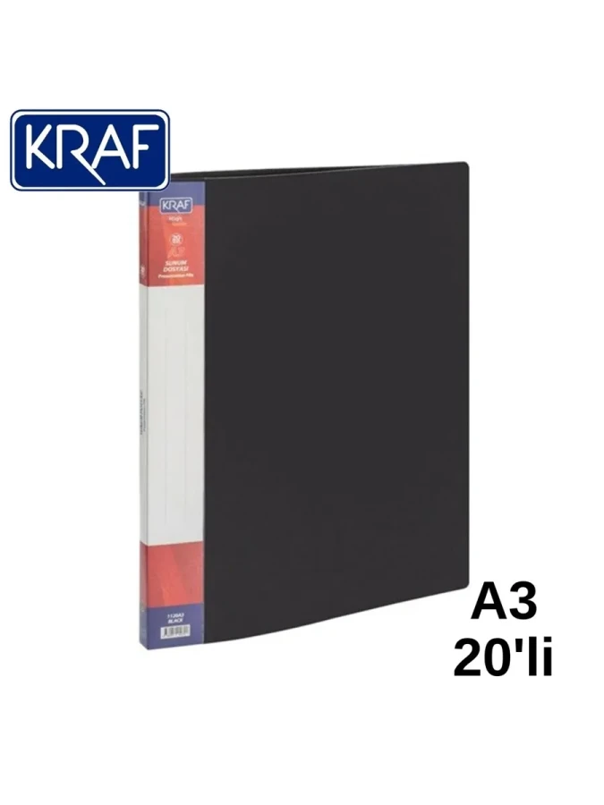Kraf A3 Sunum Dosyası 20 Li 1120a3 Siyah