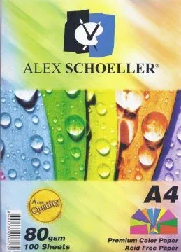 Alex Schoeller A4 80 Gr Renkli Fotokopi Kağıdı 10 Renk 50"li Alx-621