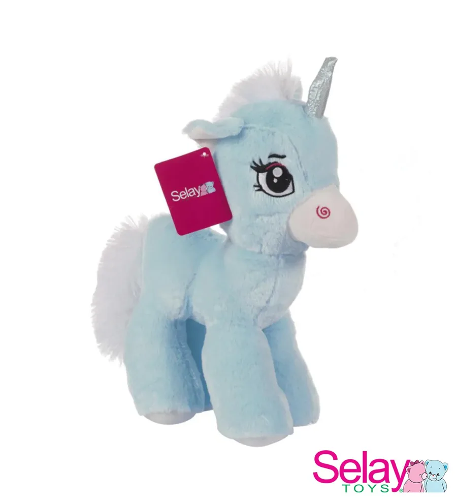 Selay 45 Cm Peluş Boynuzlu At Mavi 1849