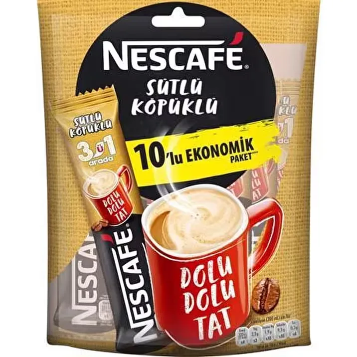 Nestle Nescafe 3 Ü 1 Arada Sütlü Köpüklü 17.4 Gr 10"lu