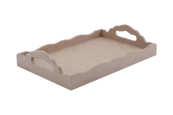 Aka Ahşap 40x30x7.5 Oymalı Tepsi Tp03