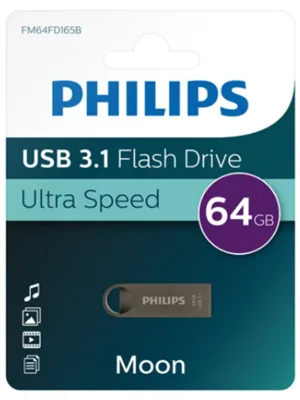 Philips Fm64f165b-00 Moon Usb 3.1 64 Gb Metal Flash Bellek