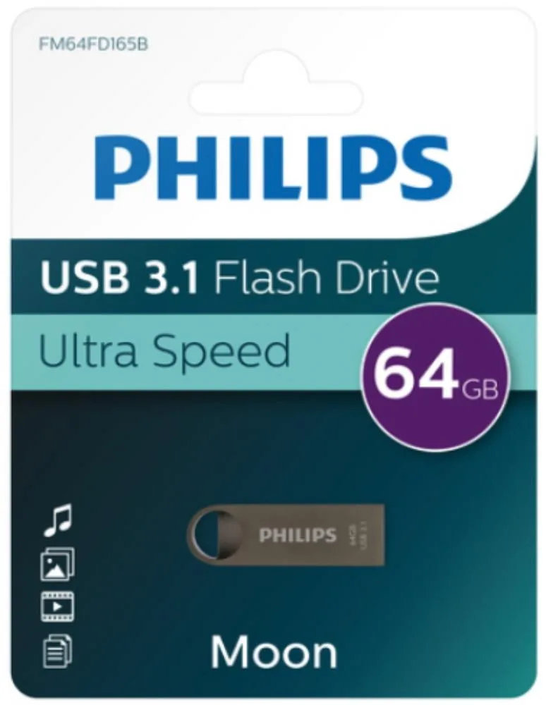 Philips Fm64f165b-00 Moon Usb 3.1 64 Gb Metal Flash Bellek