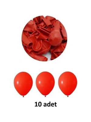 Balloons 12" Düz Renk Balon 10"lu Kırmızı