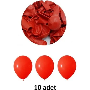 Balloons 12" Düz Renk Balon 10"lu Kırmızı
