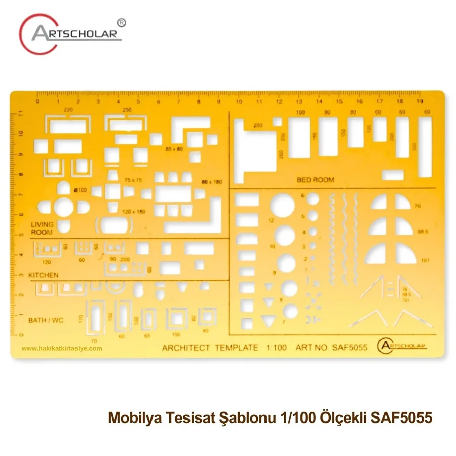 Artscholar 1\100 Tesisat ve Mobilya Şablonu Saf5055