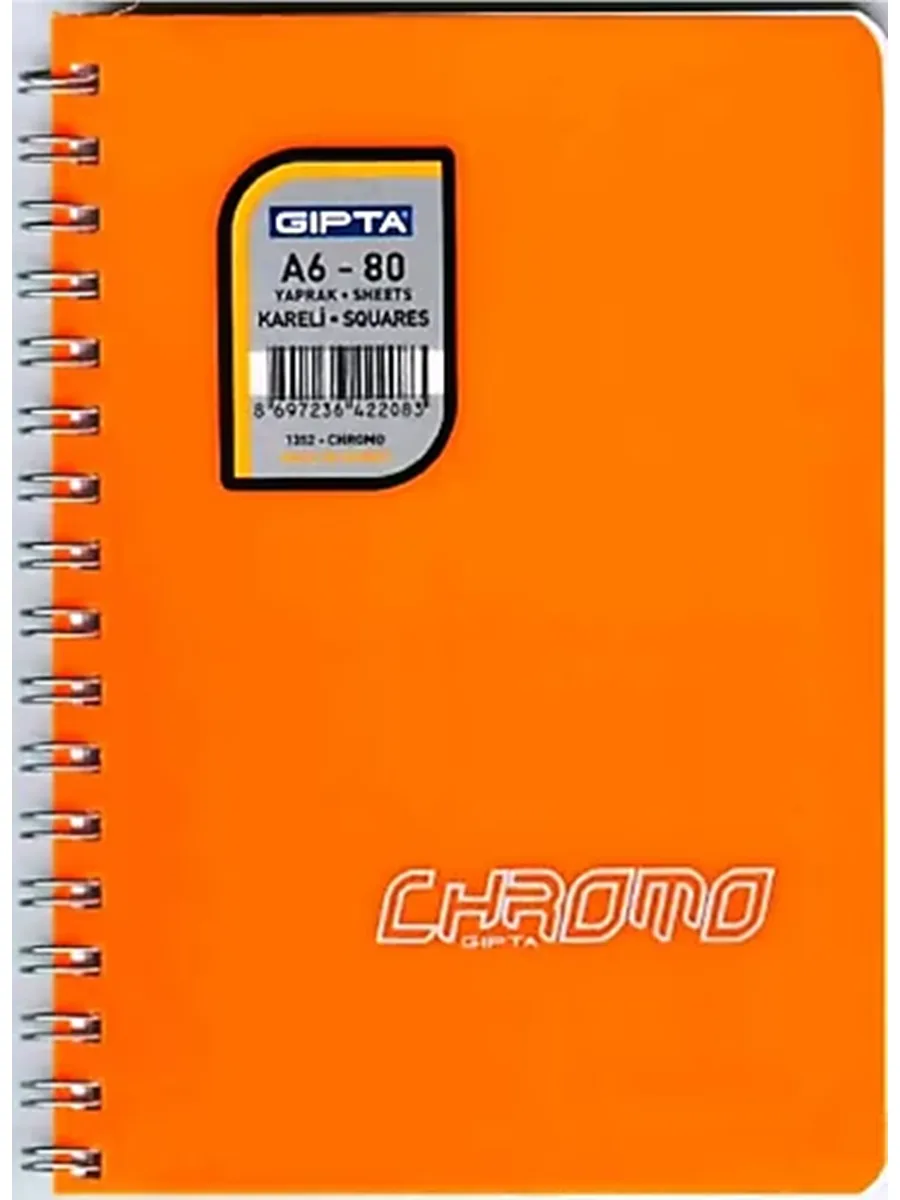Gıpta Chromo A6 Spiralli Pp Kapak Bloknot Kareli 80 Yp 6098