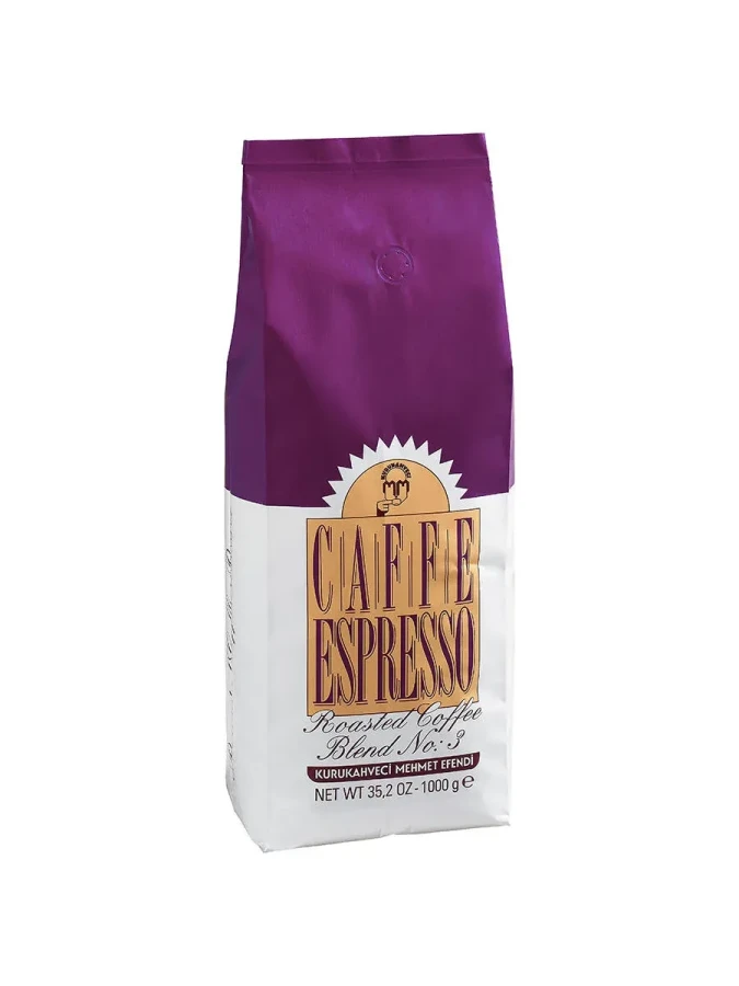 Kurukahveci Mehmet Efendi Caffe Espresso Filtre Çekirdek Kahve No:3 1000 Gr