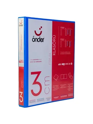 Önder 3 Cm 2 Halka D Mekanizma İç Cepli Klasör Mavi 2003-1
