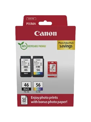 Canon Pg46 Cl56 ve Fotoğraf Kağıtlı Orijinal Kartuş Seti 9059b006