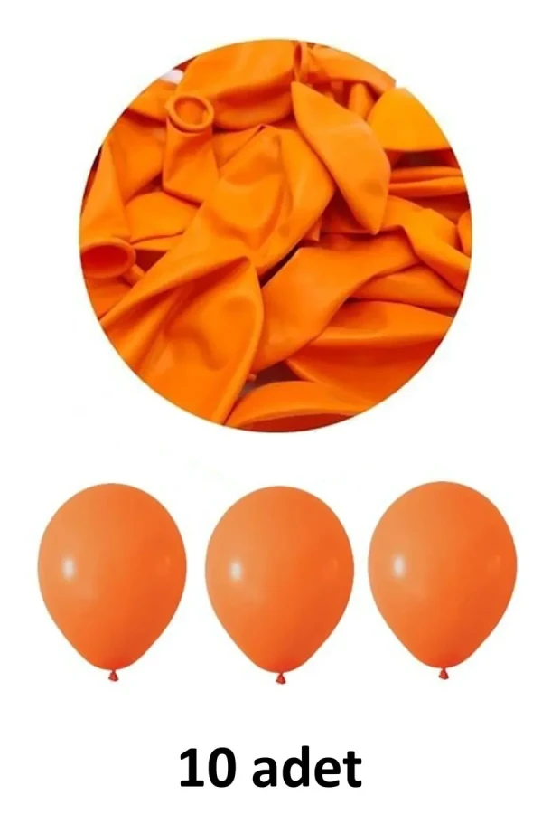 Balloons 12" Düz Renk Balon 10"lu Turuncu