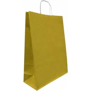 Nedi 25x31 Cm Büküm Saplı Kraft Çanta Altın 079762