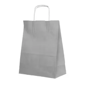 Nedi 25x31 Cm Büküm Saplı Kraft Çanta Gümüş 079811