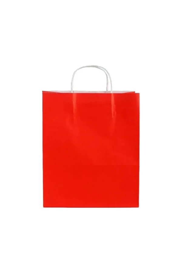 Nedi 25x31 Cm Büküm Saplı Kraft Çanta Kırmızı 079761