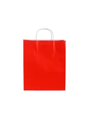 Nedi 25x31 Cm Büküm Saplı Kraft Çanta Kırmızı 079761