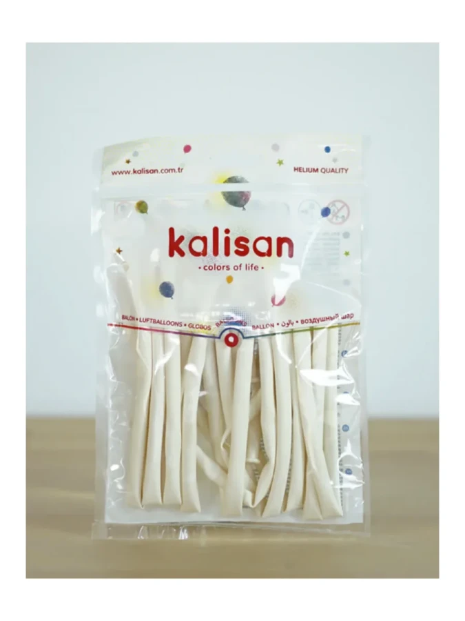 Kalisan Sosis Balon Beyaz Renk 100"lü 101548