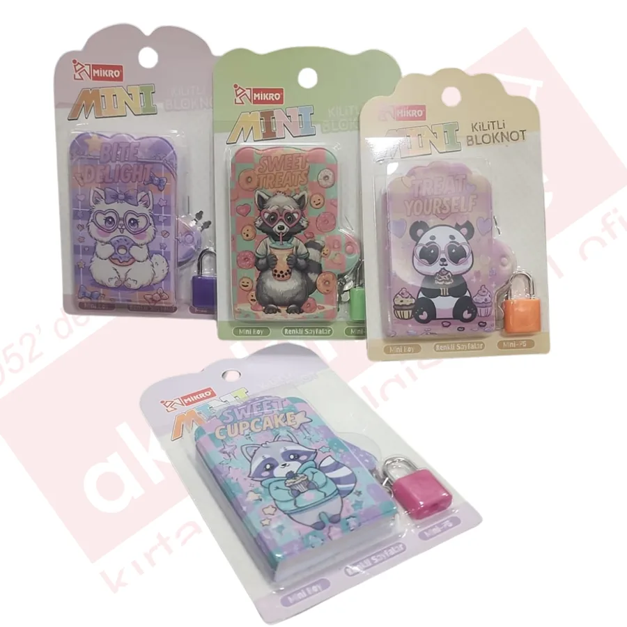 Mikro Mini Kilitli Bloknot Paws Mini-75