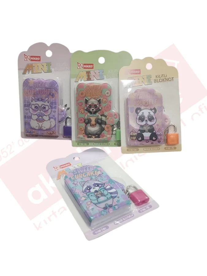 Mikro Mini Kilitli Bloknot Paws Mini-75