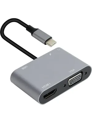 Vcom Cu4511 Type-c To Hdmi Vga Usb Aux Dönüştürücü Adaptör